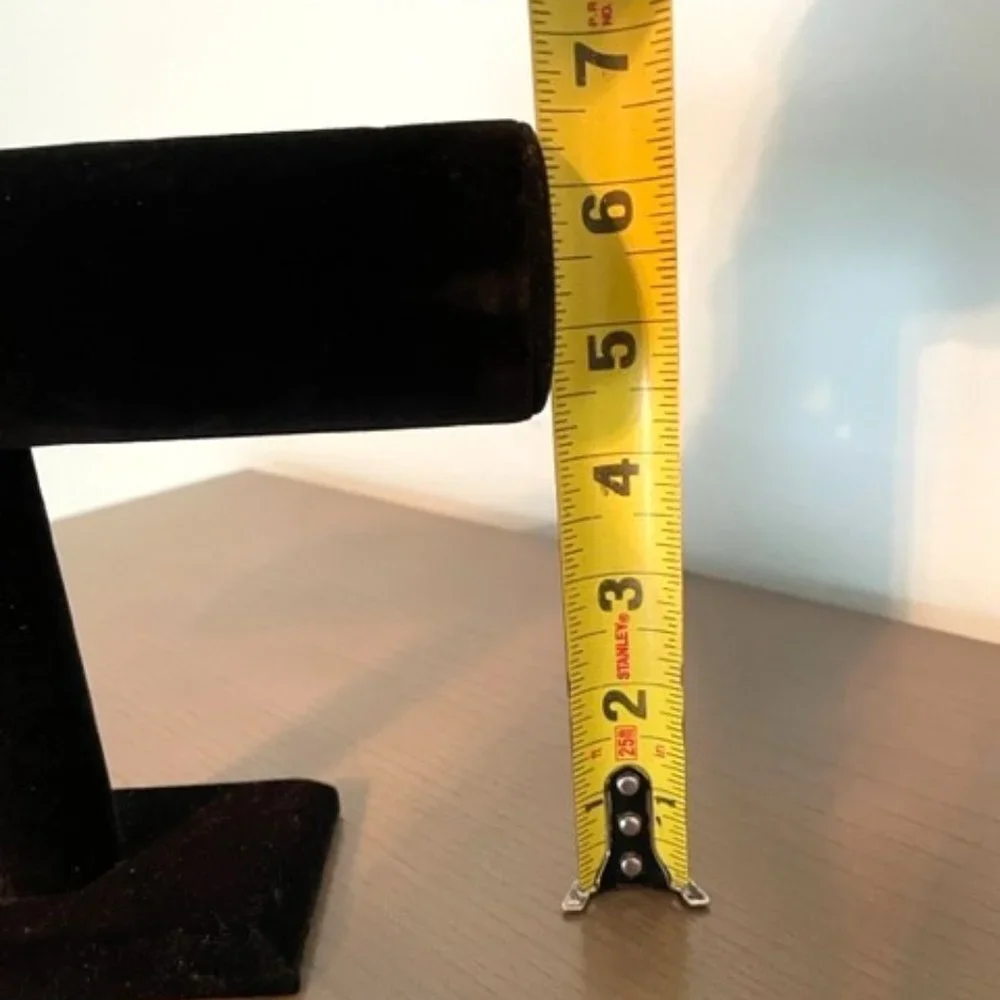 Black Felt-Covered Jewelry Stand for Bracelets